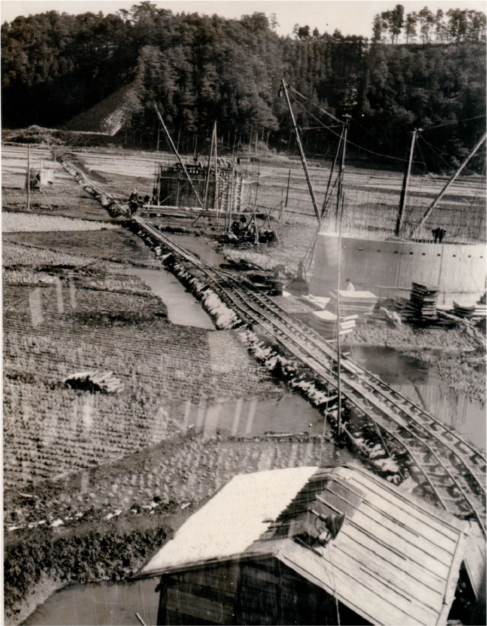 水路橋建設の様子